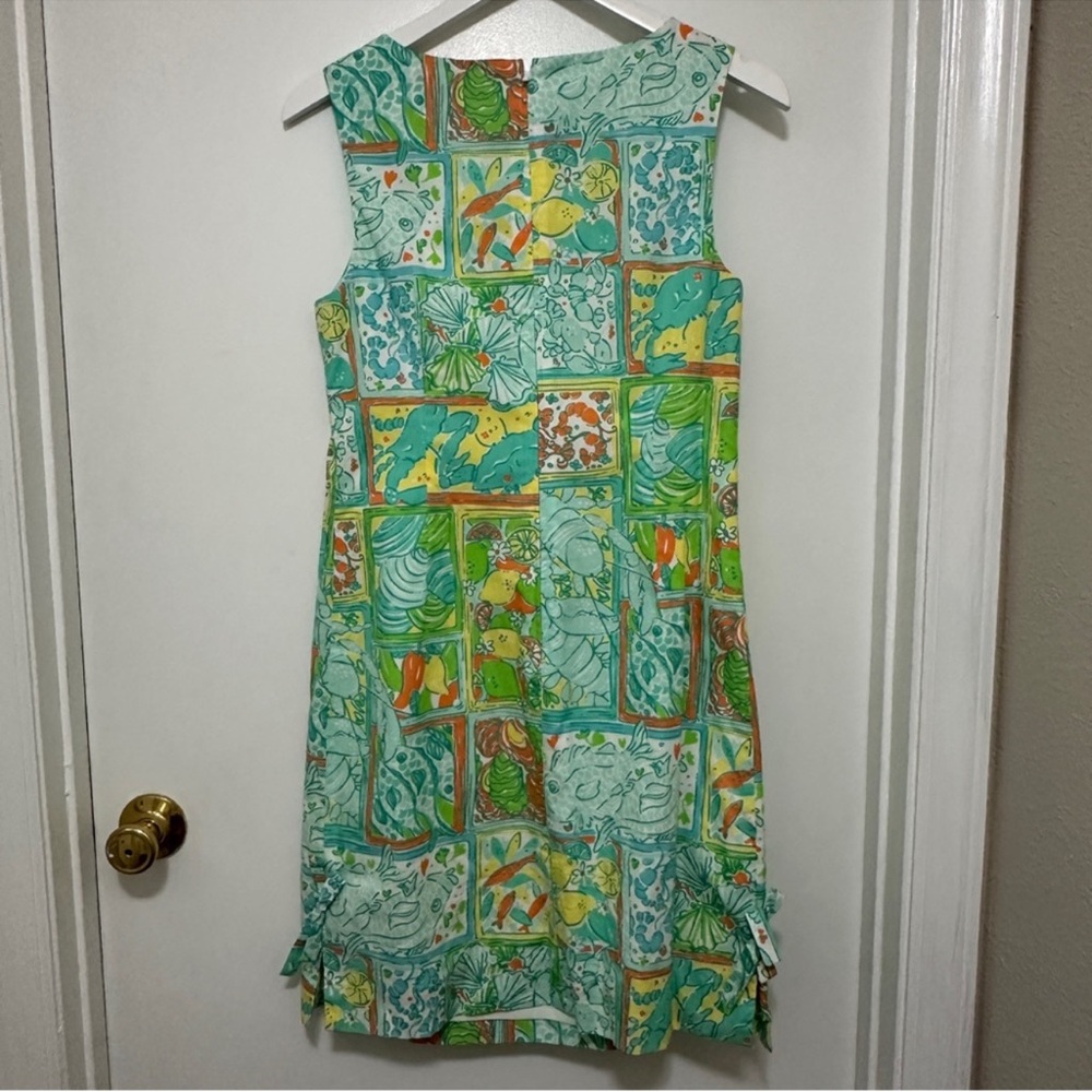Lilly Pulitzer Classic Shift Dress green blue orange size 6 - Picture 5 of 7
